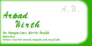 arpad wirth business card